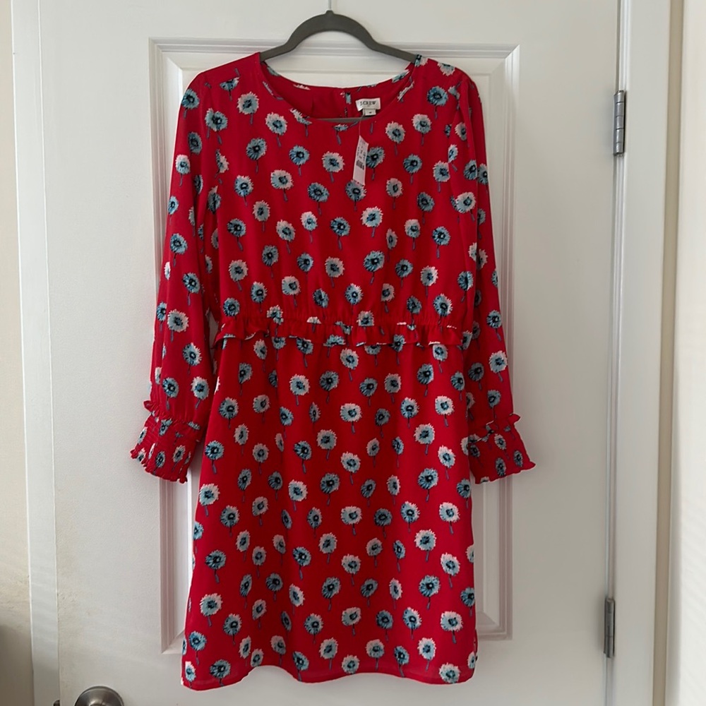 NWT Jcrew red dandelion dresss SZ 10